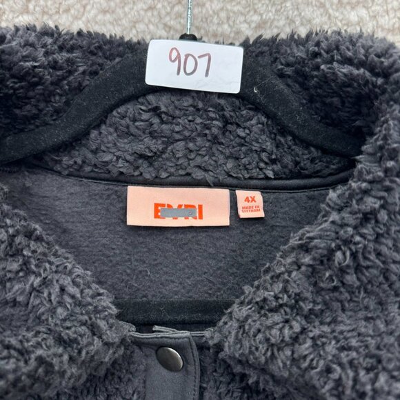 907. 4X - EVRI - Sherpa Snap Button Fuzzy Cozy Jacket with pockets NWOT - Picture 5 of 7